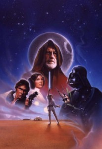 This is the original art used to create the video cover for the international release of the THX digitally mastered Star Wars trilogy
